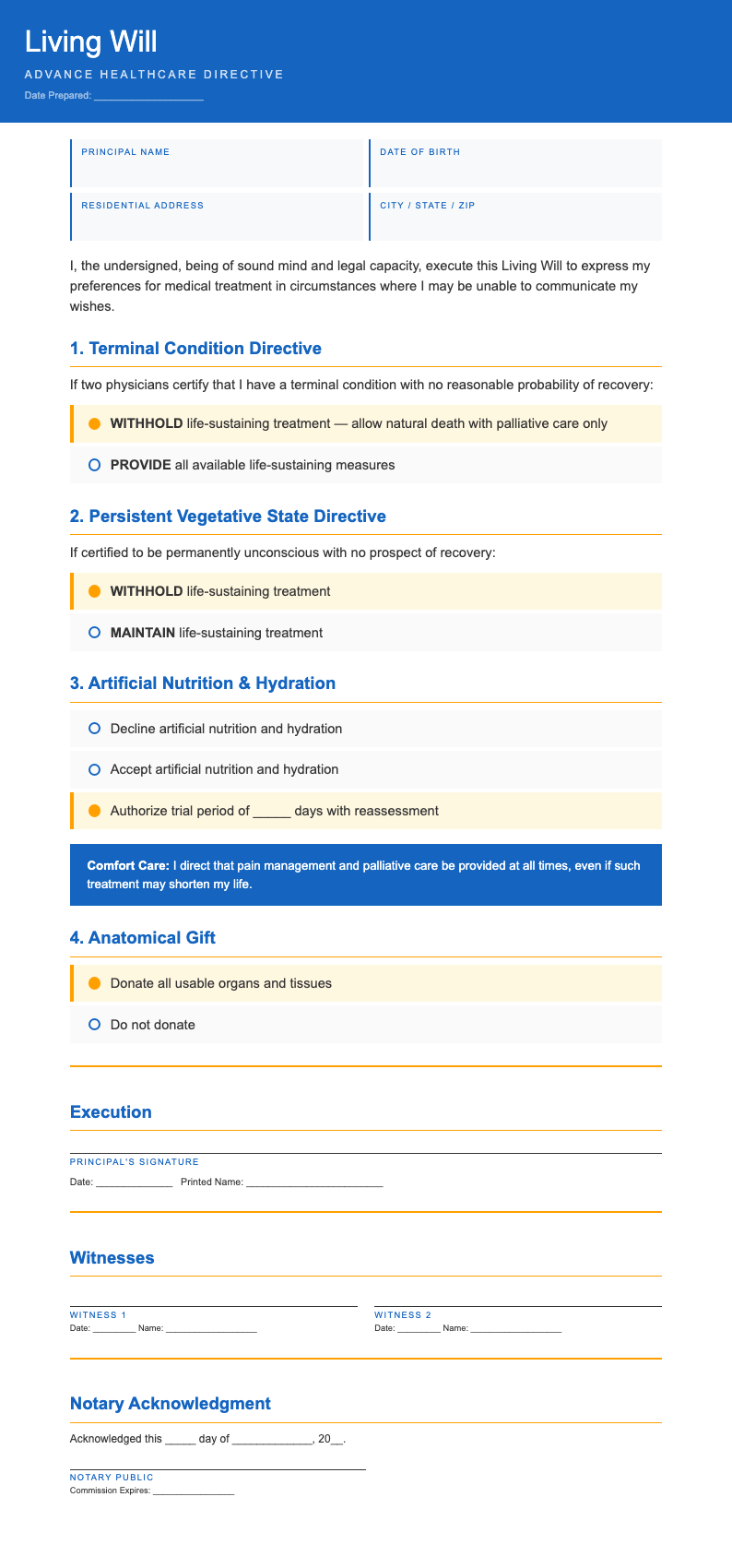 Investment Research Report living will